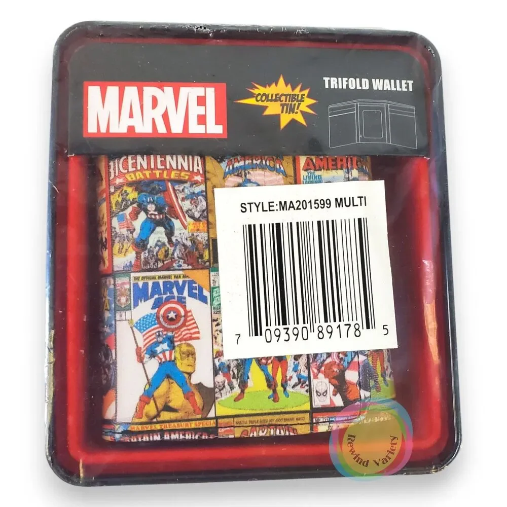 RGA Leatherworks Captain America LEATHER Wallet & Collectible Tin Set NEW Sealed